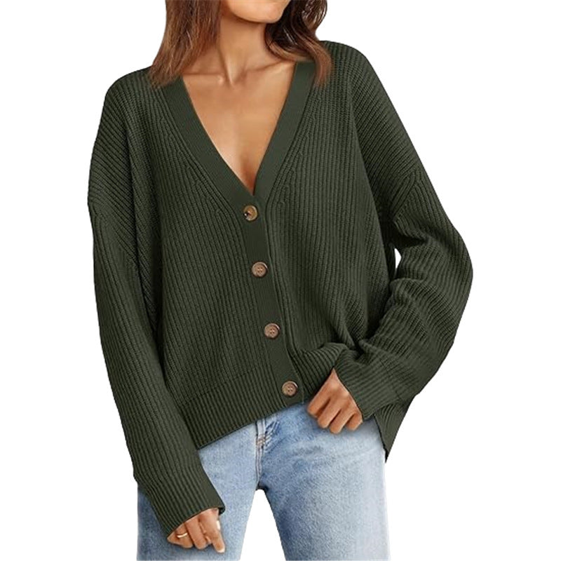 Women’s Lightweight Button Cardigan – No Pilling Knit Sweater CJ
