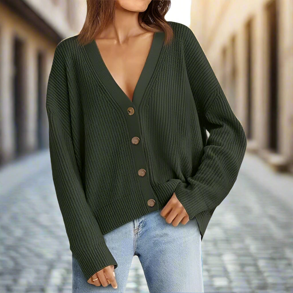 Women’s Lightweight Button Cardigan – No Pilling Knit Sweater CJ