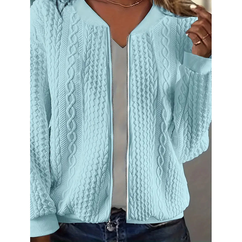 Bomber Jackets For Women Cute Jacquard Coats Lightweight Zip Up Jackets CJ US