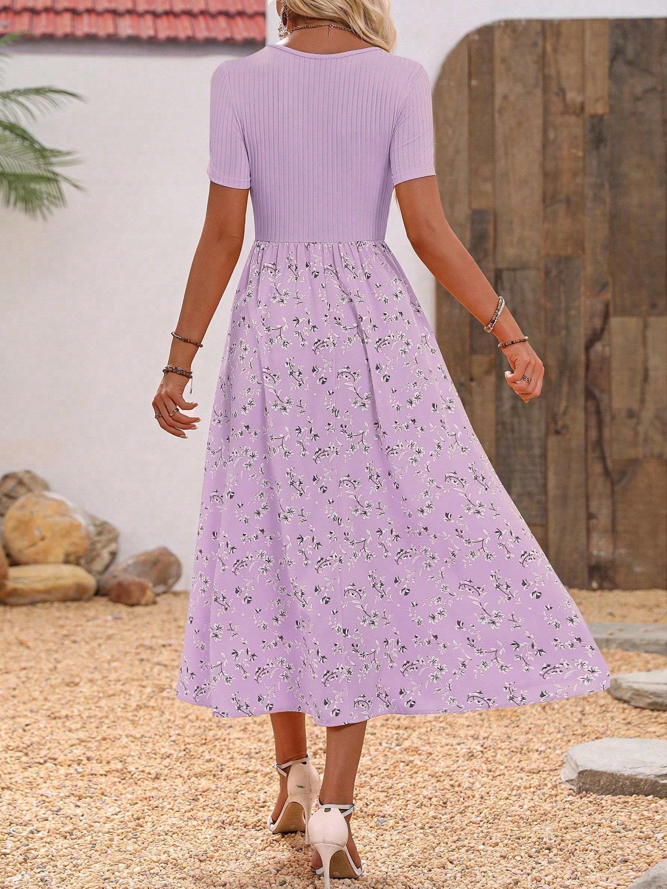 Floral Scoop-Neck Maxi Dress CJ US