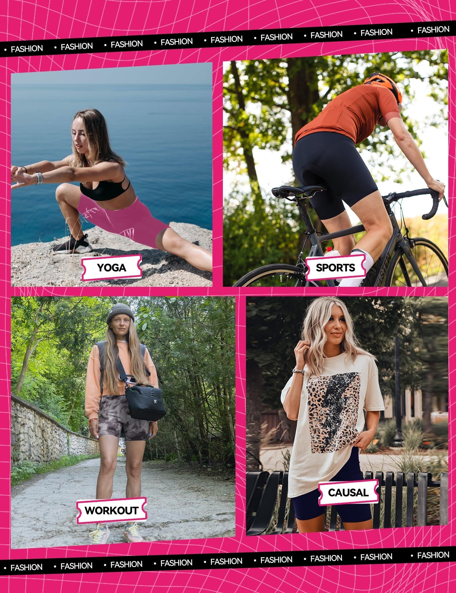 3-Pack High-Waisted Biker Yoga Shorts CJ US