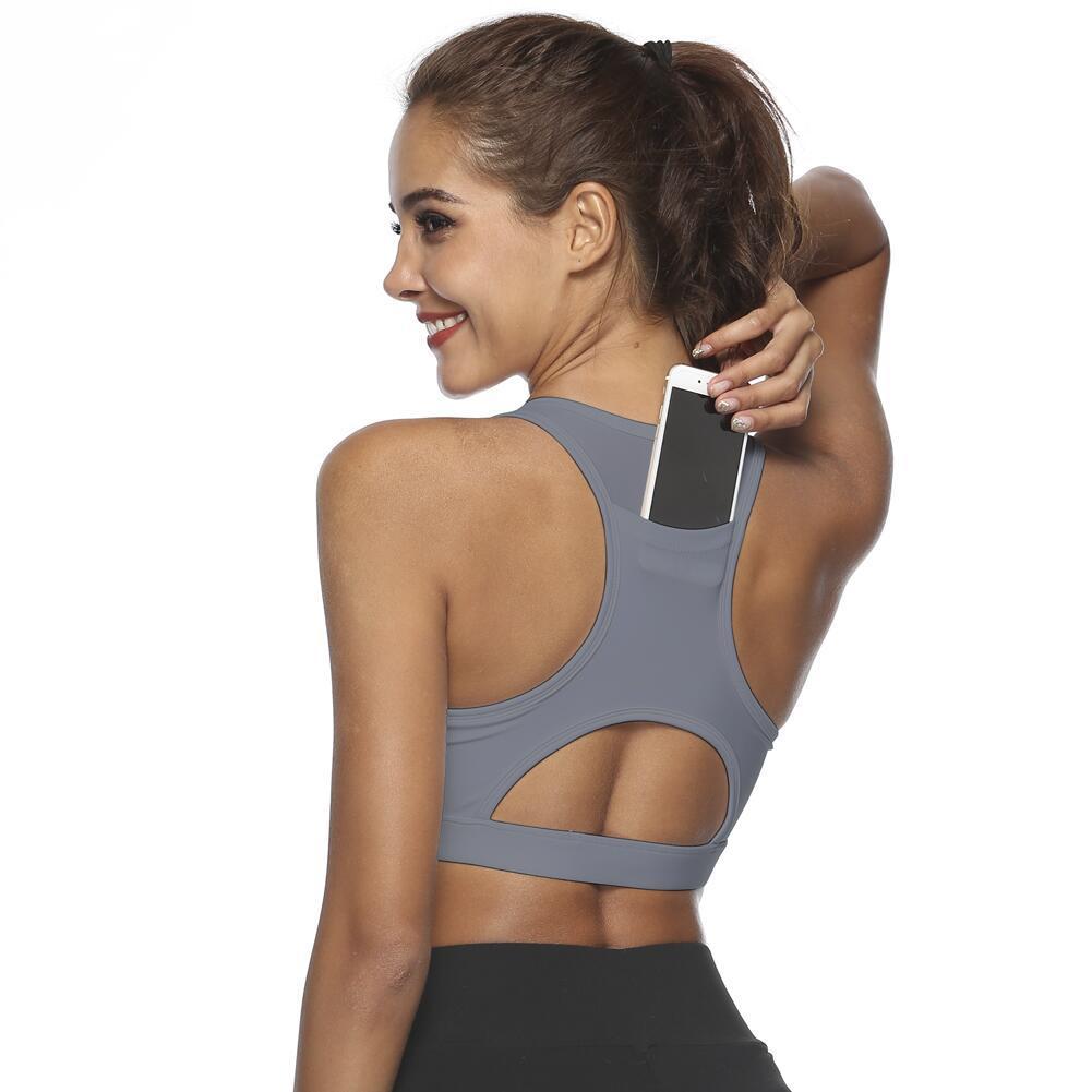 Women’s Breathable Sports Bra with Back Pocket CJ
