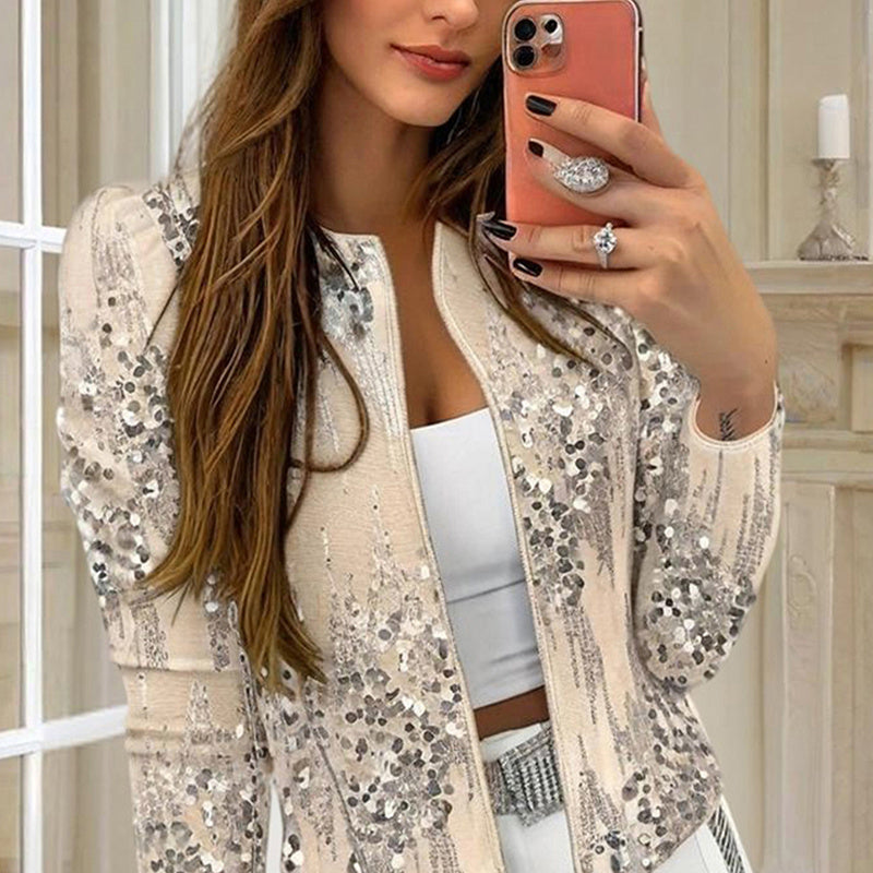 Women’s Sequined Zip-Up Jacket CJ US