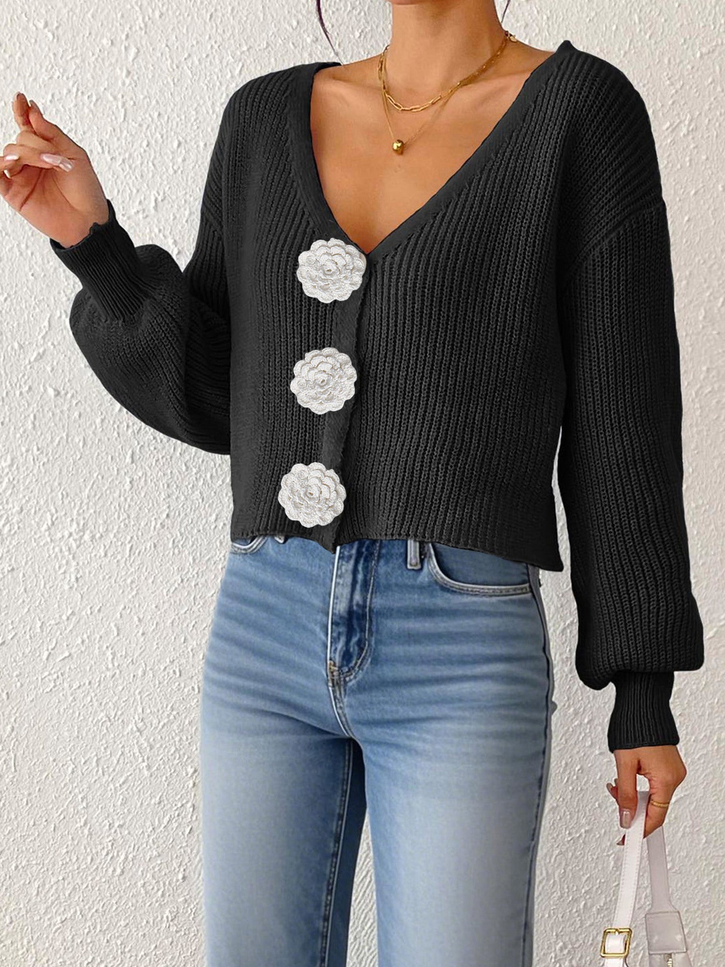 Women’s Knitted Crochet Cardigan CJ