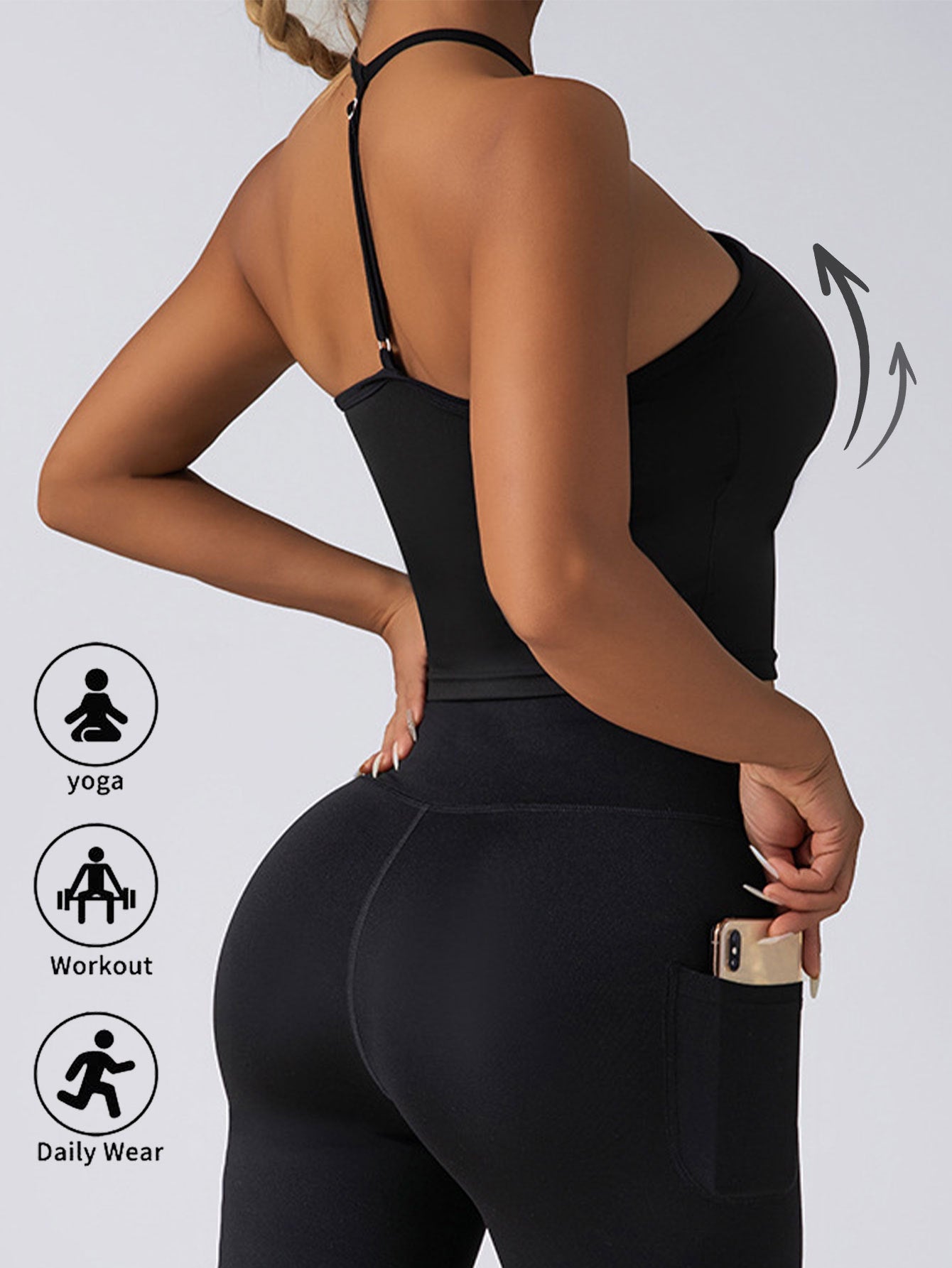 Padded Crop Top Push Up Sports Bra – Seamless Supportive Gym Tank for Women FitiqueFit