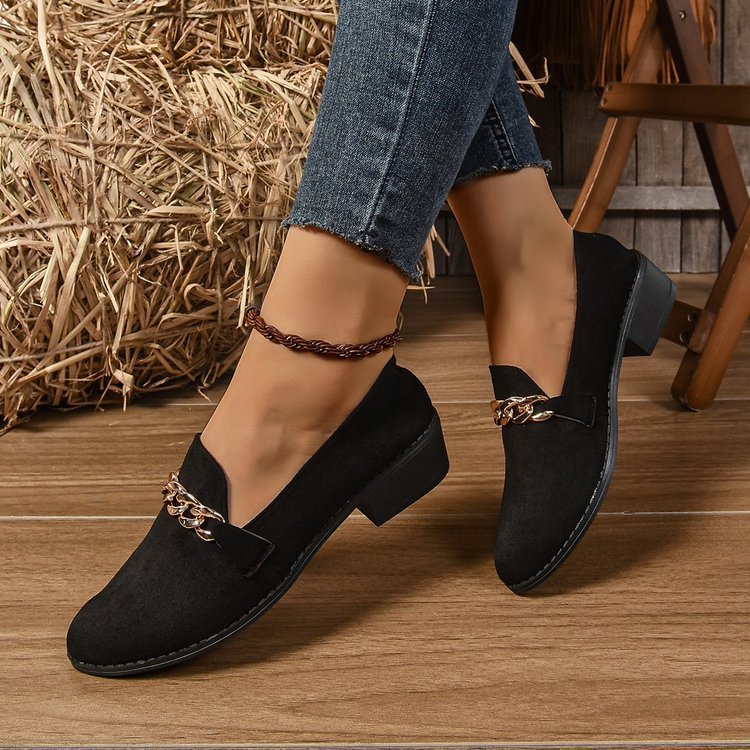 Pointed Toe Chunky Heel Stylish Casual Shoes Women CJ