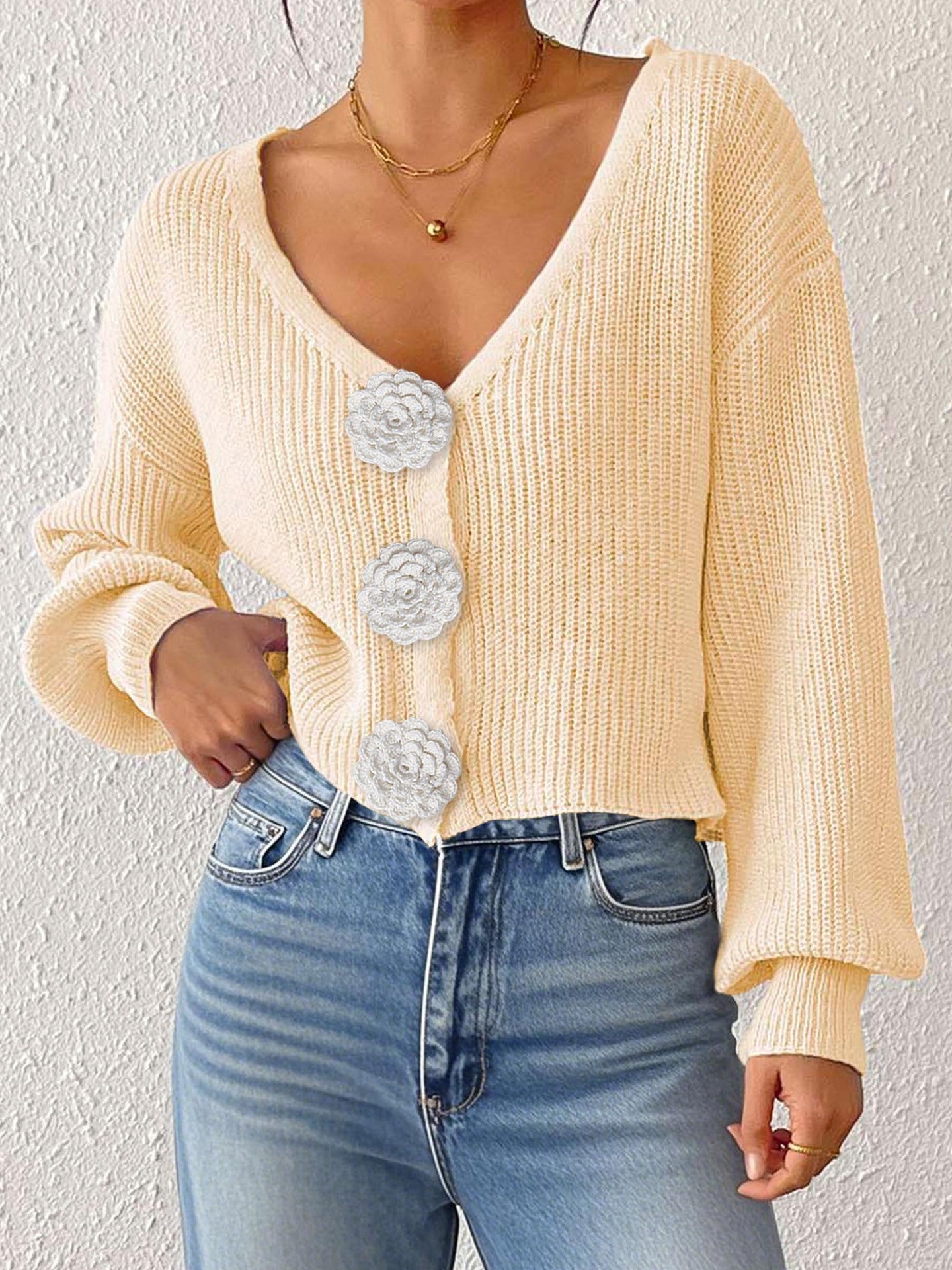 Women’s Knitted Crochet Cardigan CJ