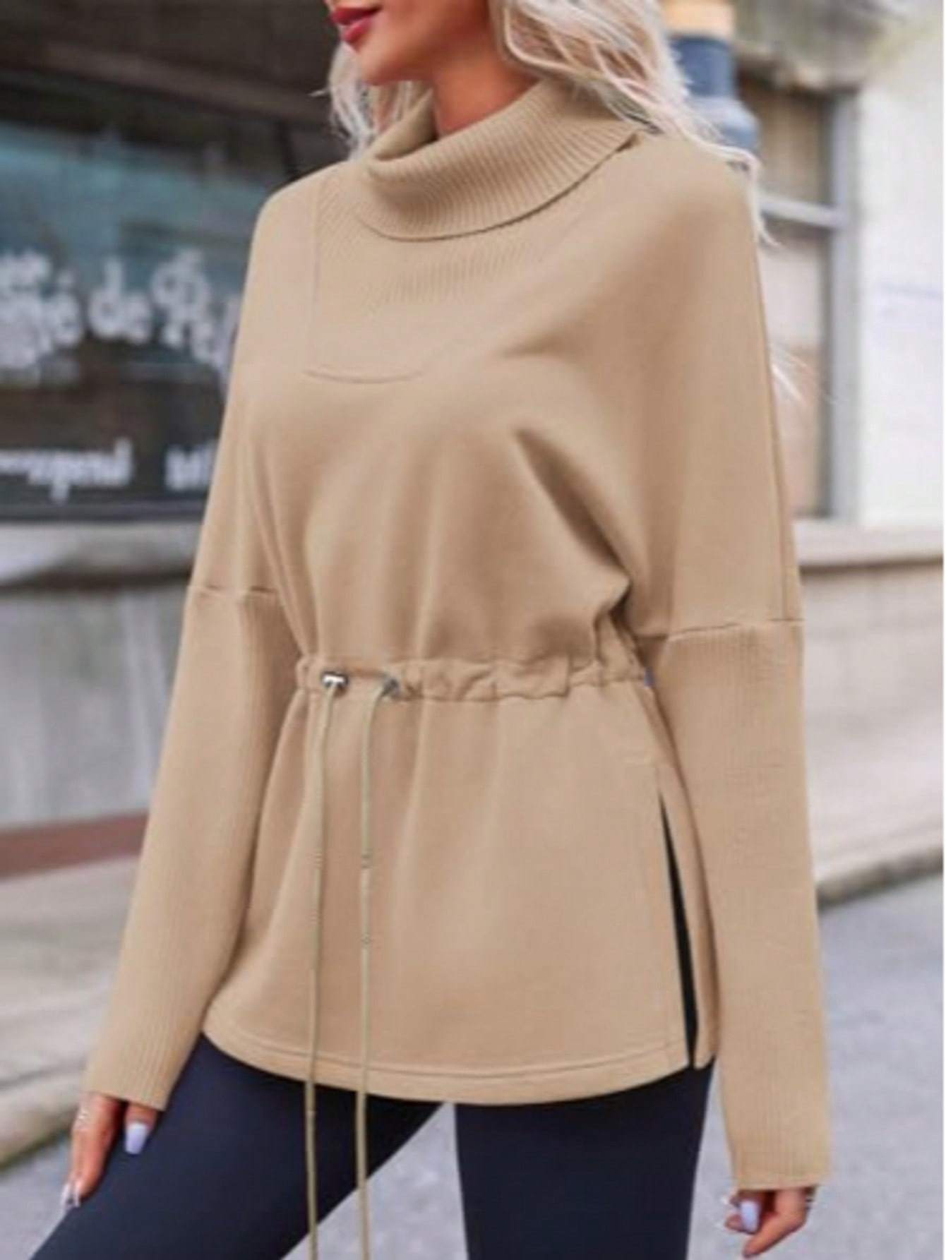 Women’s Turtleneck Fleece Sweatshirt CJ US