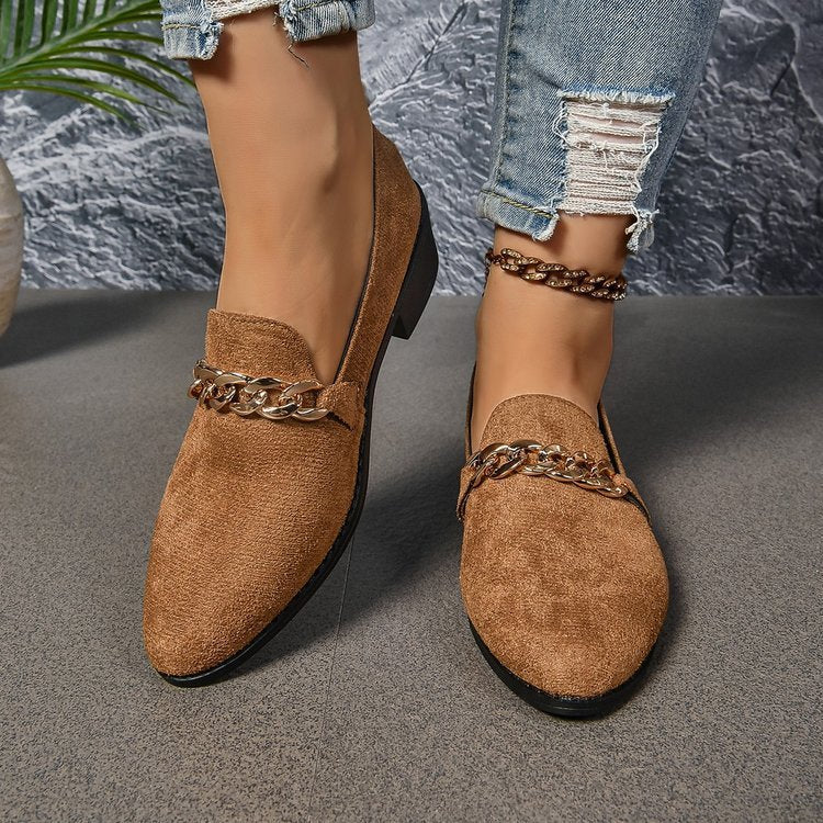 Pointed Toe Chunky Heel Stylish Casual Shoes Women CJ