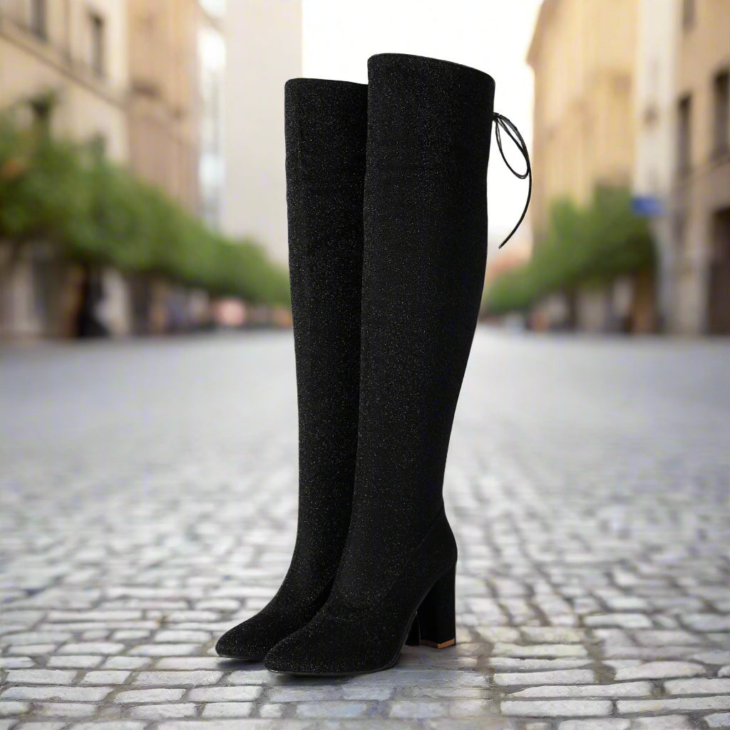 Plus-Size Over The Knee Long Boots for Women – Chunky Heel Nightclub Platform CJ