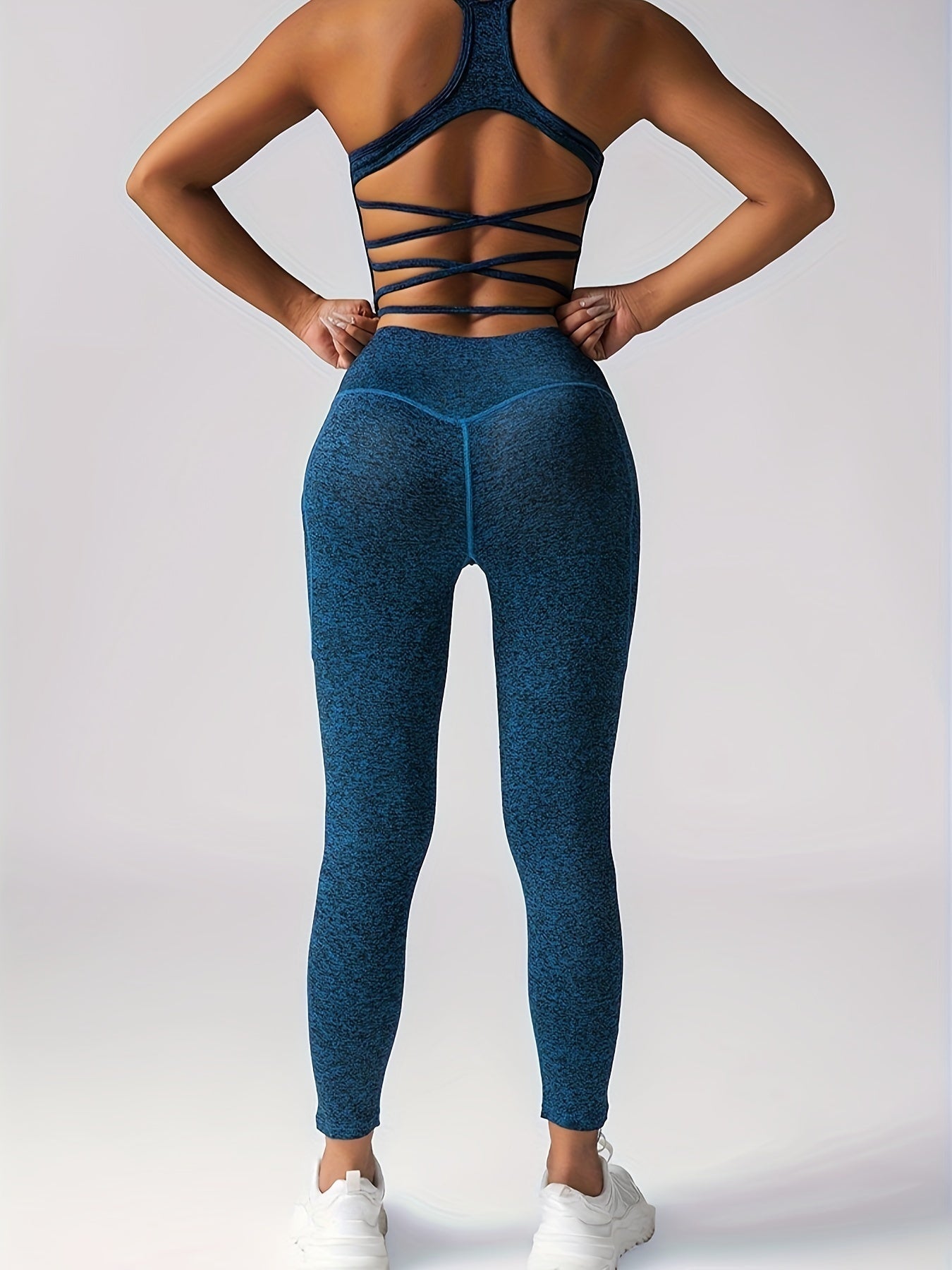 Women’s Two Piece Workout Set – High Waist Leggings with Sports Bra CJ US