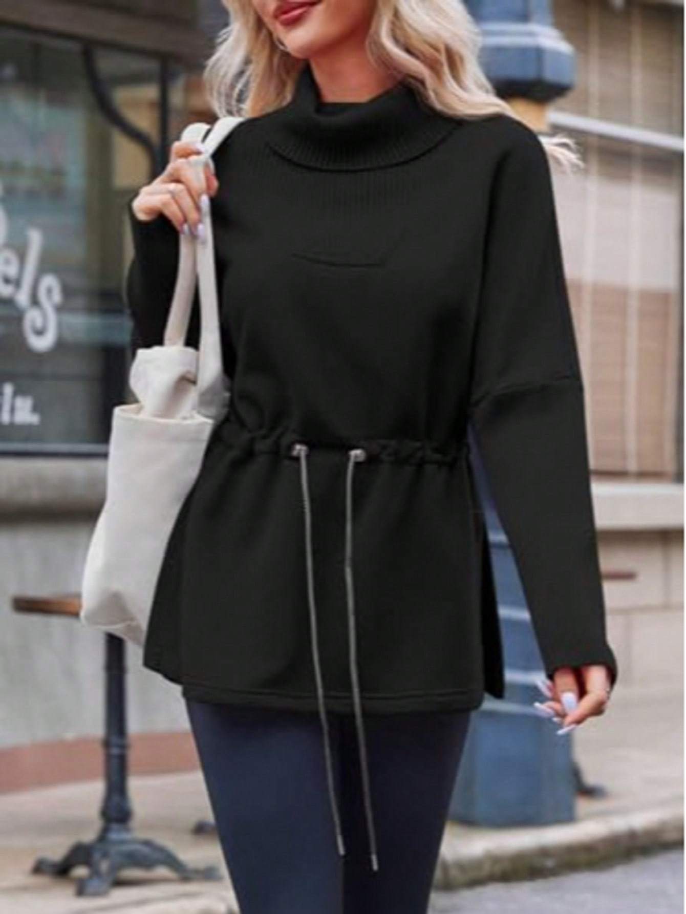 Women’s Turtleneck Fleece Sweatshirt CJ US