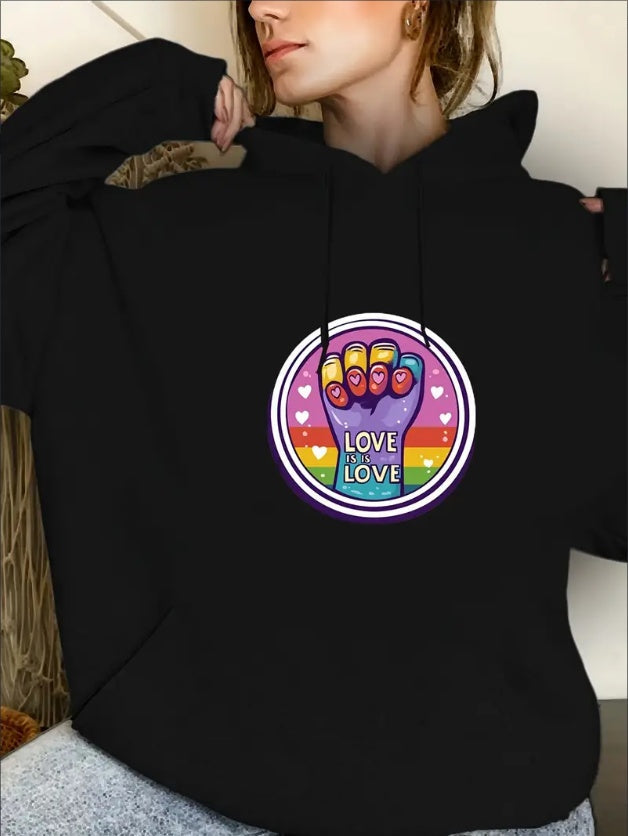 Women’s Casual Printed Hoodie – All Season Drawstring Pullover Top CJ US