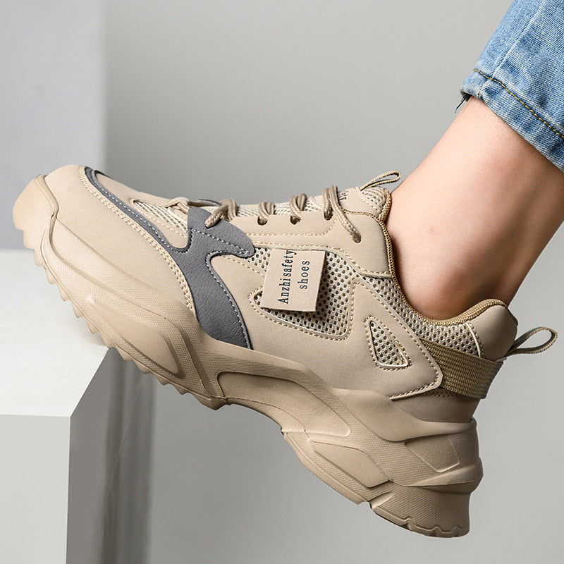 Lightweight Breathable Anti-Smash Work Shoes – Women's Safety Sneakers CJ