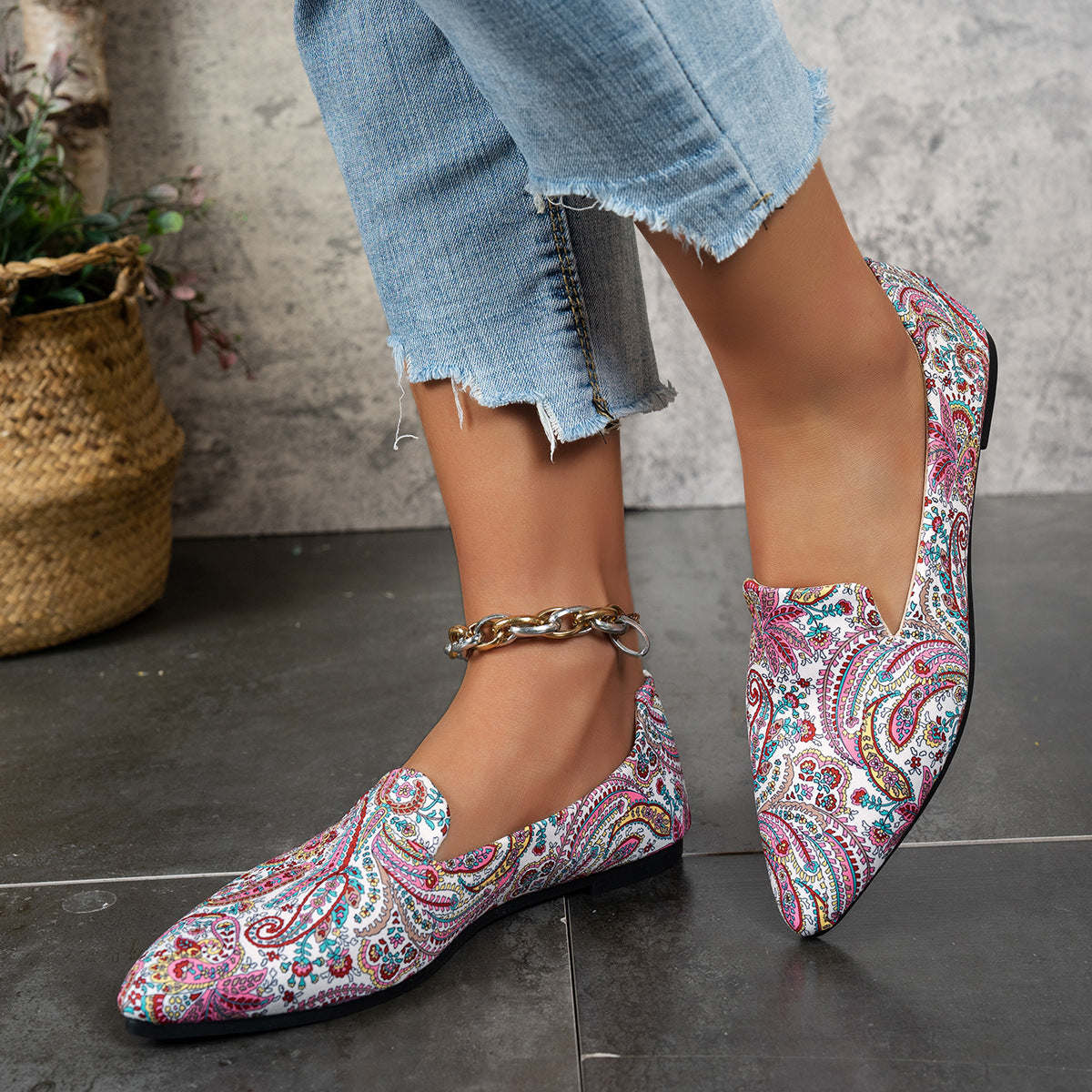 Casual Flat Pointed Toe Women's Thin Shoes CJ