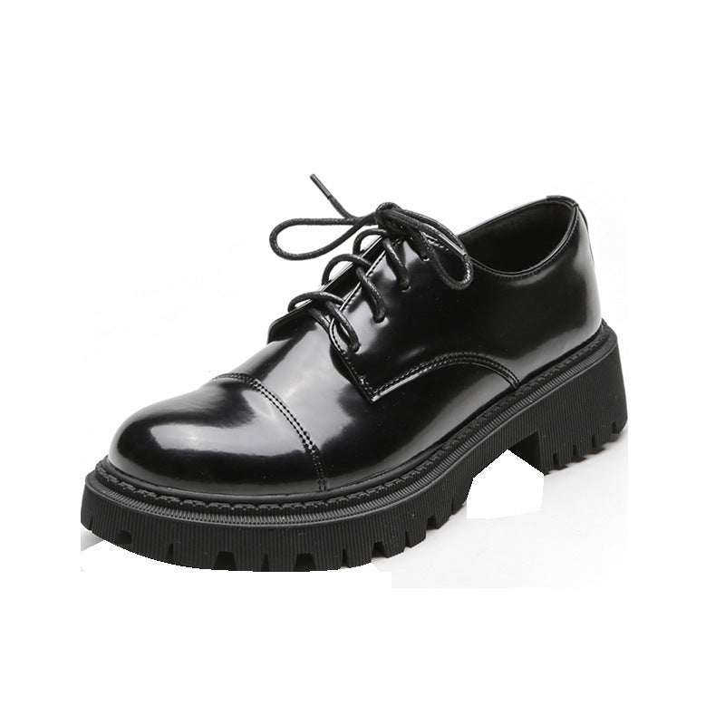 Women’s Solid-Color Retro Slip-On Platform Shoes – Versatile Casual Style CJ