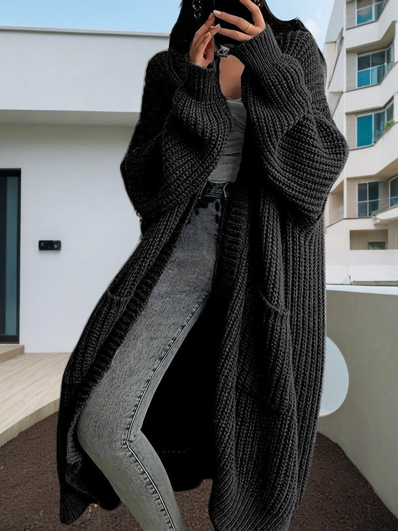 Women’s Long Cardigan Sweater – Autumn/Winter Loose Fit Knitwear, Versatile Style CJ US