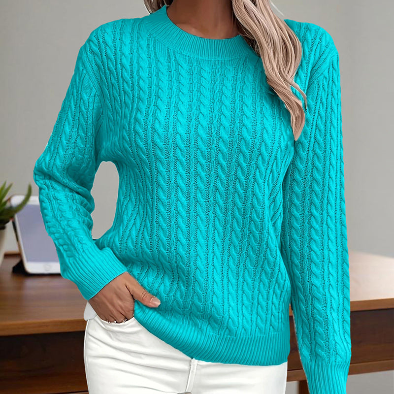 Women’s Textured Crew‑Neck Pullover Top CJ US
