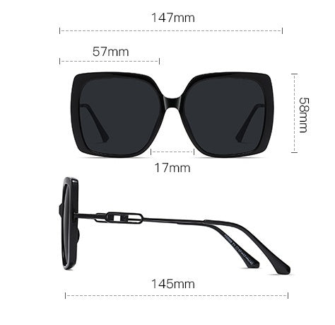 Large Metal Frame Polarized Sunglasses – Oversized Driving Shades CJ