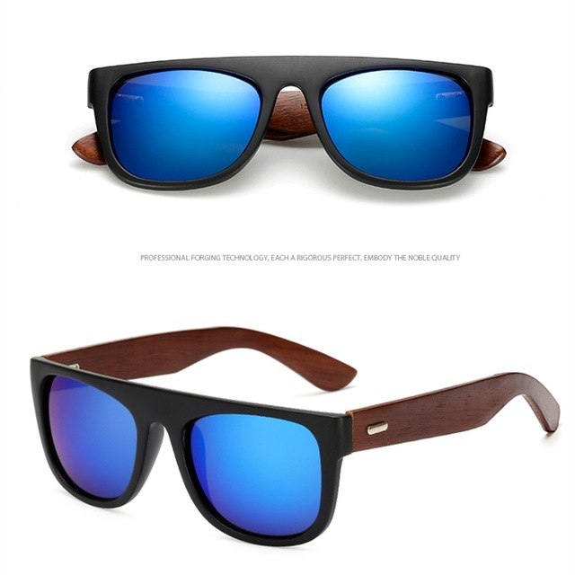 Bamboo Wooden Arms Sunglasses Men Women Black Sunglass eprolo