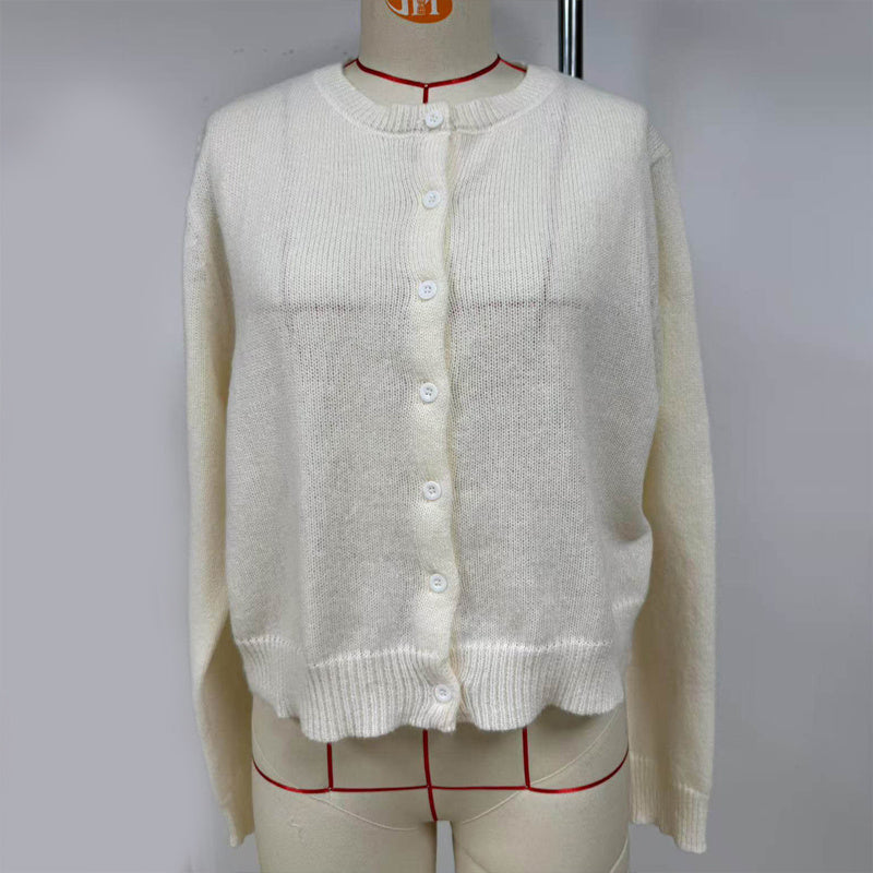 Light Ribbed Button-Up Cardigan CJ US
