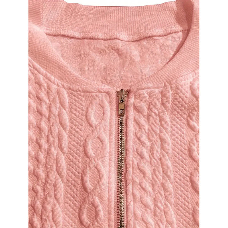 Bomber Jackets For Women Cute Jacquard Coats Lightweight Zip Up Jackets CJ US