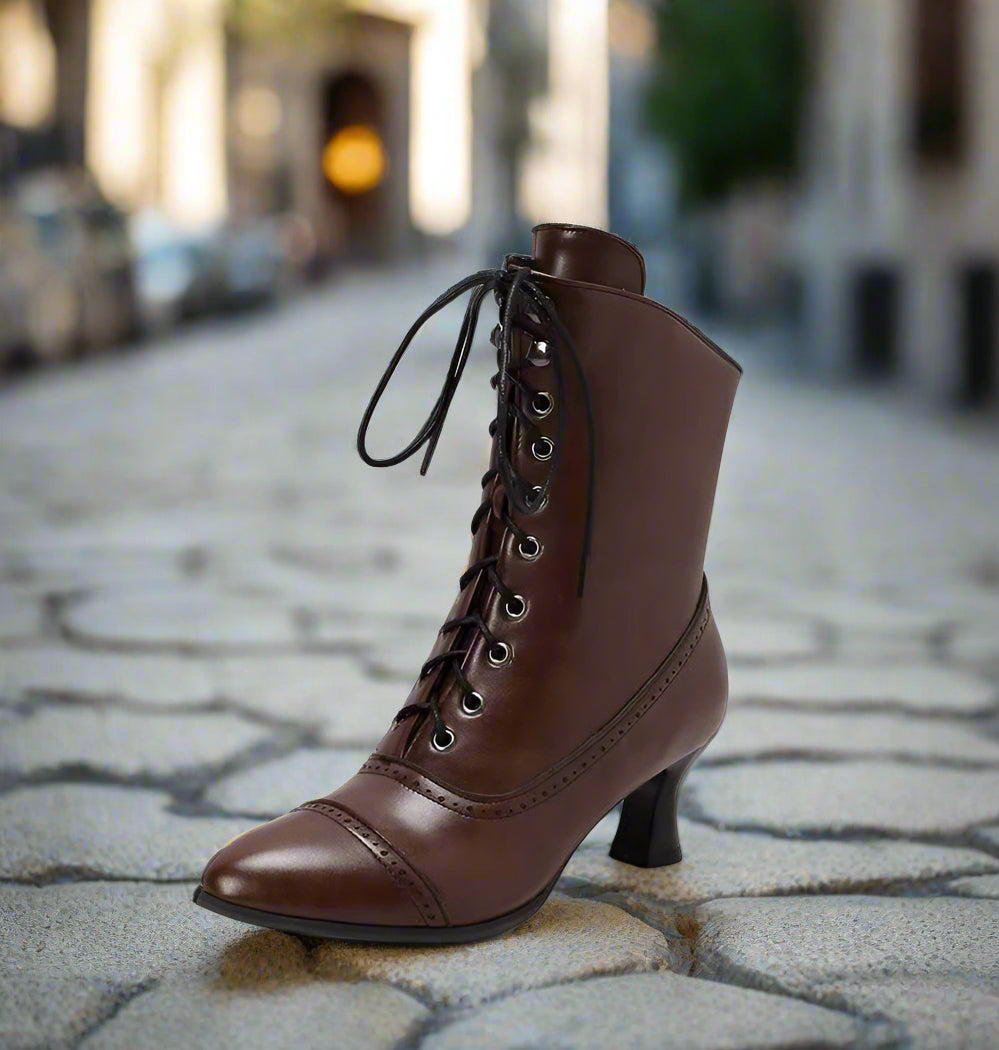 Large Size Women's British-style Martin Wine Glass High Heel Boots Women's Motorcycle Diversi Fashion™