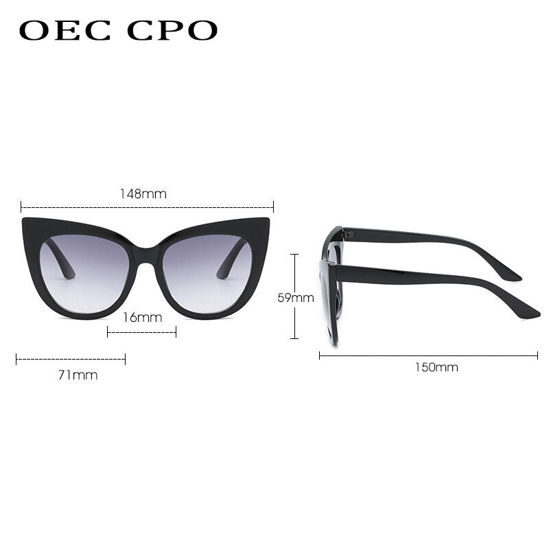 Star Style Luxury Sunglasses Women Oversized Cat Eye Sunglasses eprolo