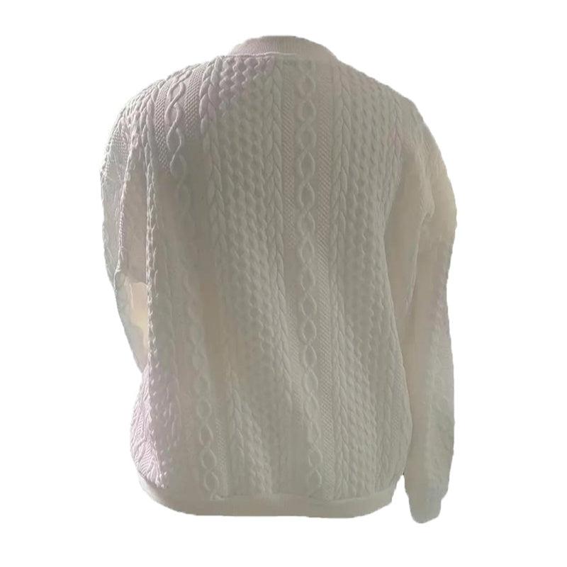 Women’s Jacquard Baseball-Collar Jacket CJ US