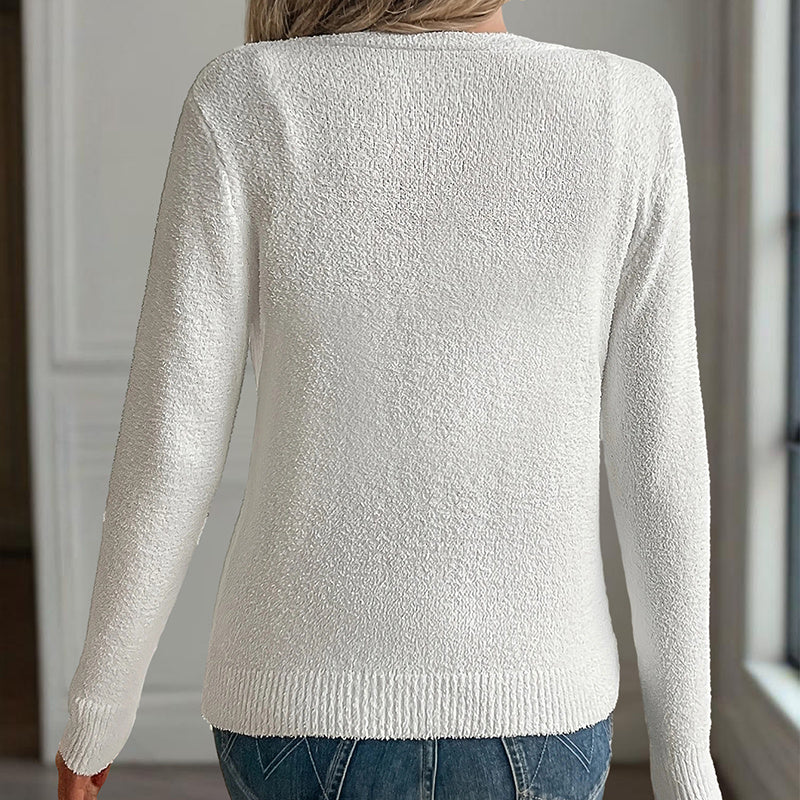 Women's V-Neck Button Front Long Sleeve Knit Cardigan For Spring & Fall Elegant For Casual Wear CJ US