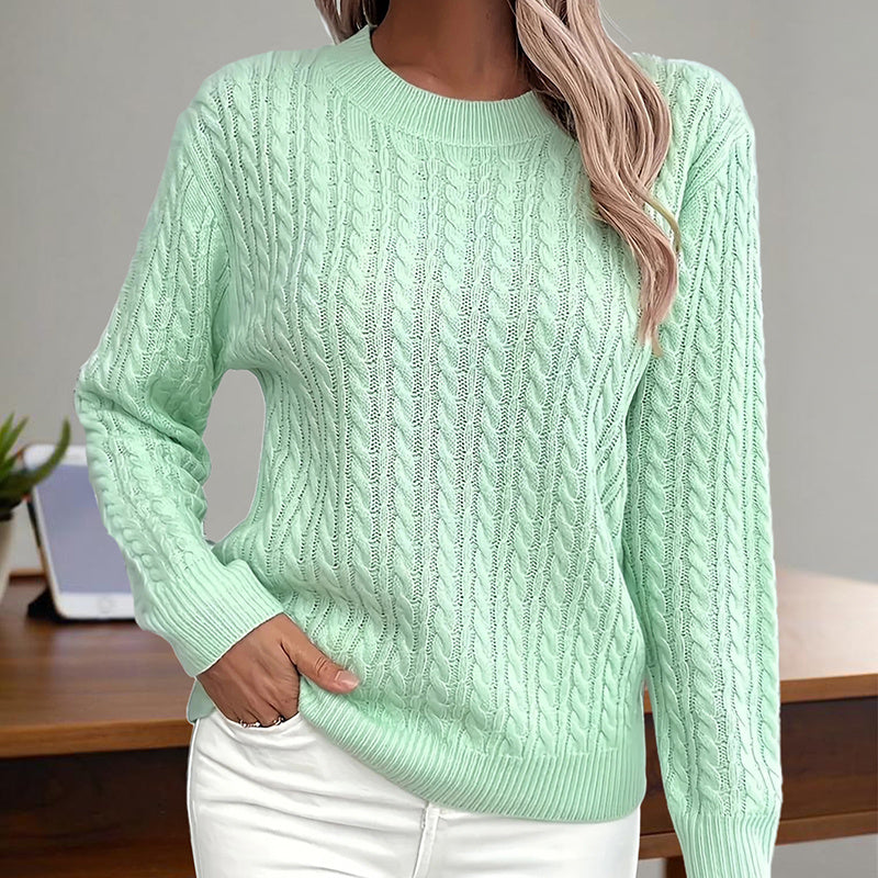 Women’s Textured Crew‑Neck Pullover Top CJ US