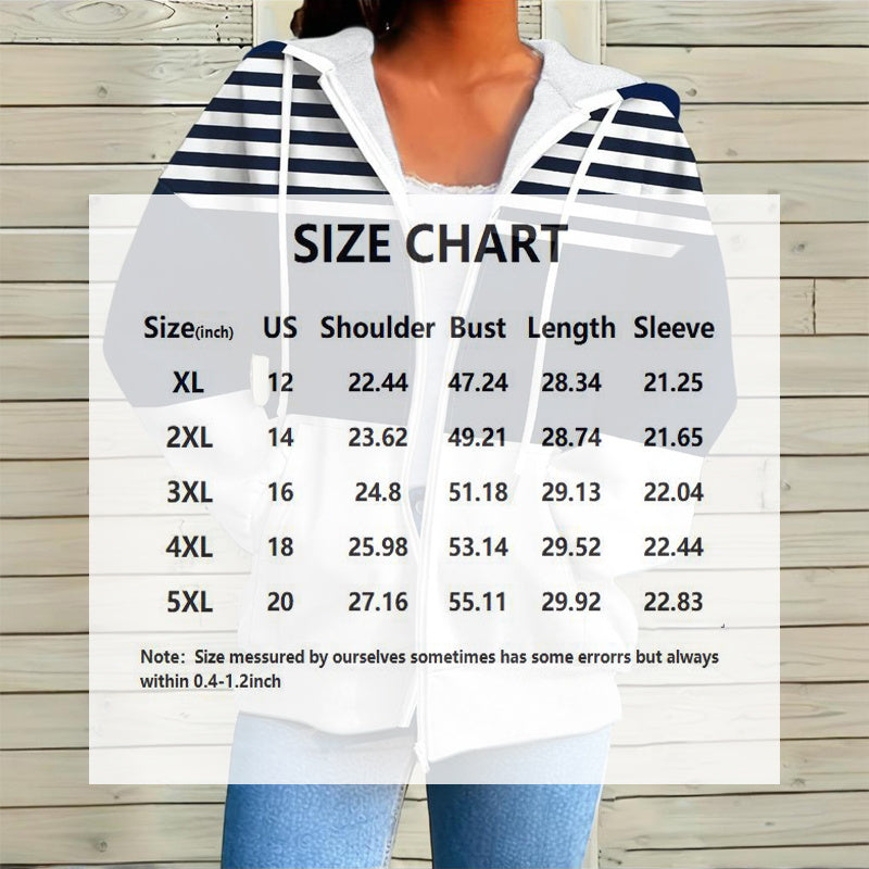Plus Size Color Block Hoodie – Women’s Casual Zip Sweatshirt CJ US