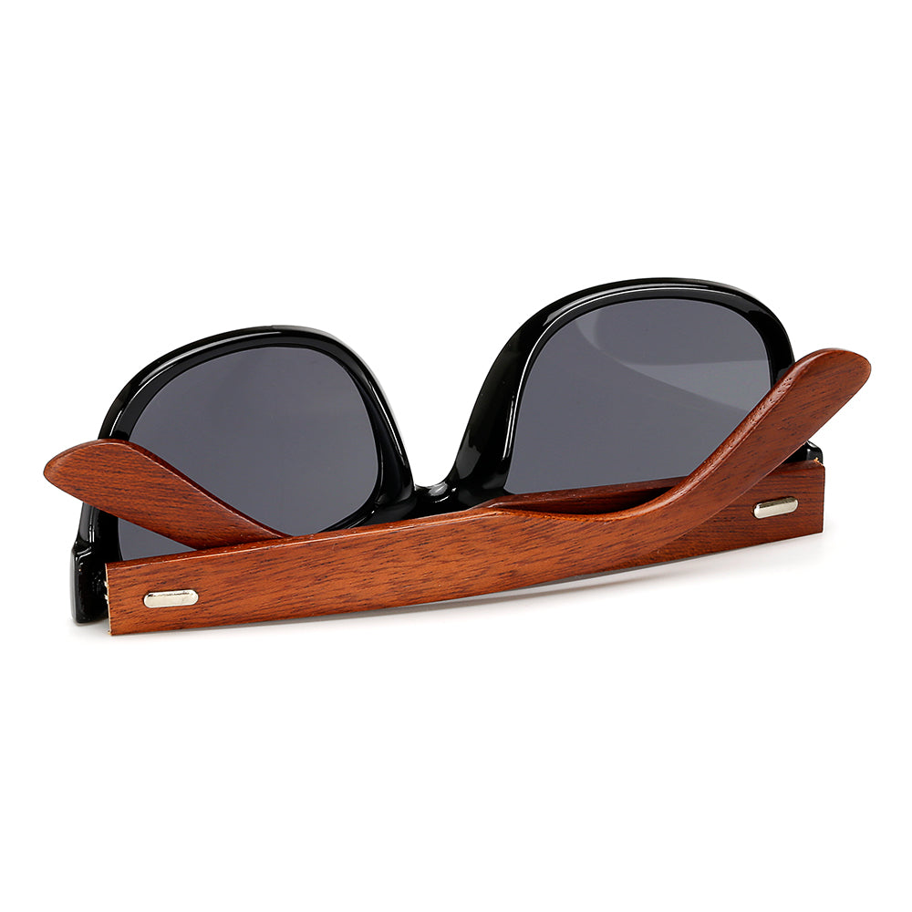 Bamboo Wooden Arms Sunglasses Men Women Black Sunglass eprolo