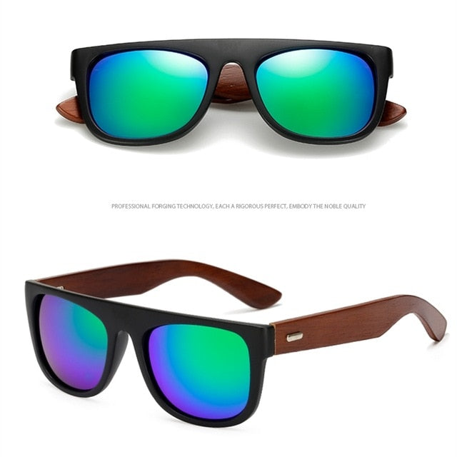 Bamboo Wooden Arms Sunglasses Men Women Black Sunglass eprolo