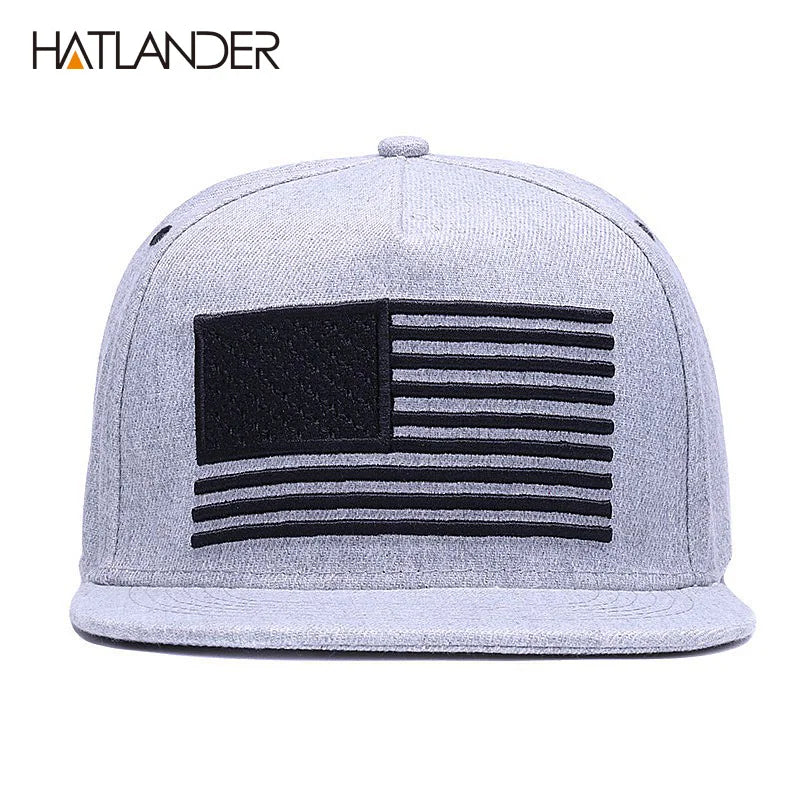 Raised Flag Embroidery Snapback Cap FitiqueFit