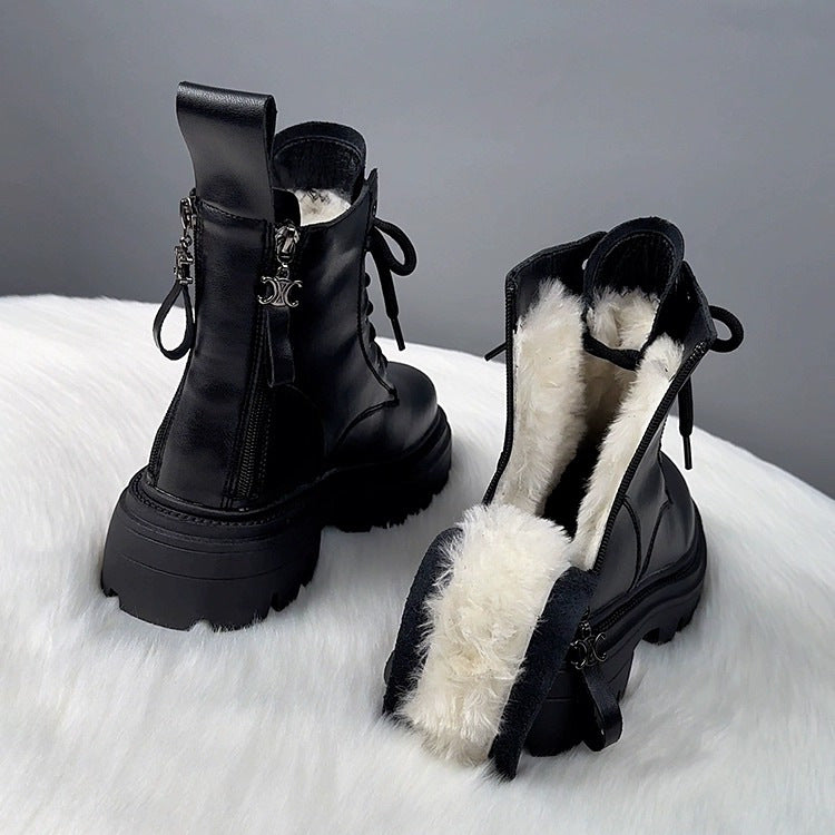 Fur Integrated Thick Bottom Winter Boots CJ