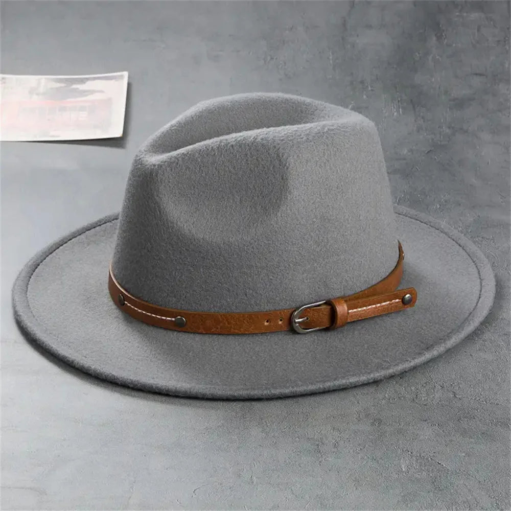Unisex Wool Fedora – Flat-Brim Felt Hat for Fall & Winter FitiqueFit