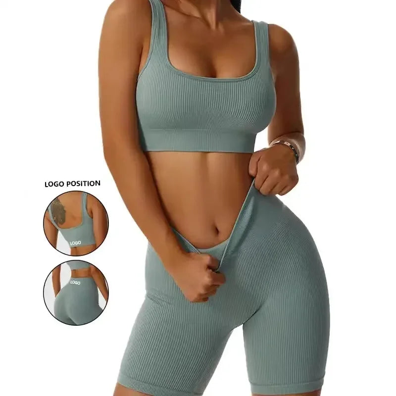 🖤 Ribbed Seamless Yoga Set FitiqueFit