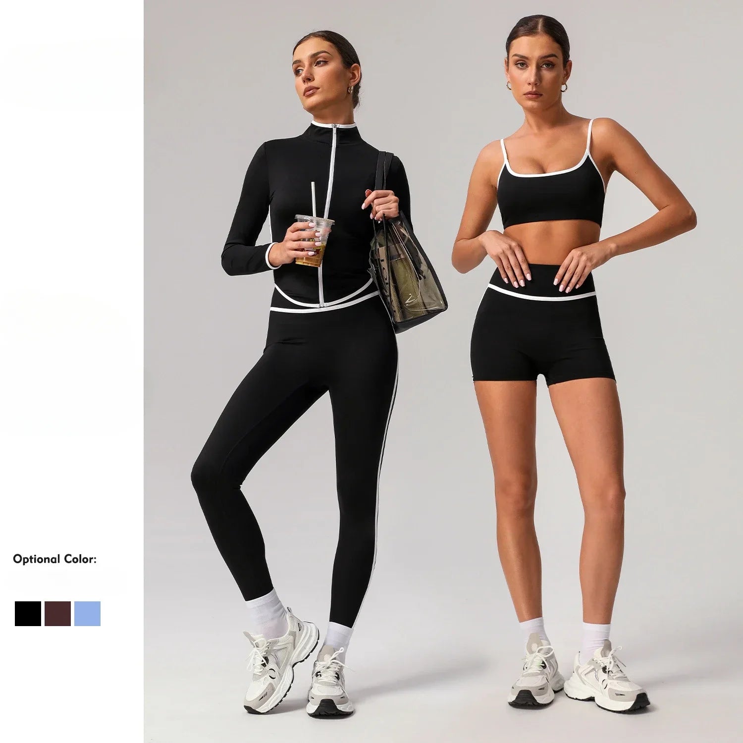 🖤 Seamless Yoga Set – High Waist, Hip-Lifting FitiqueFit