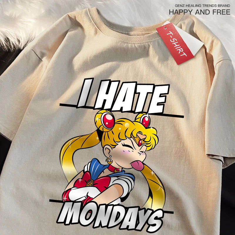 🌙 Sailor Moon Tongue-Out Graphic T-Shirt – Playful Anime Streetwear FitiqueFit