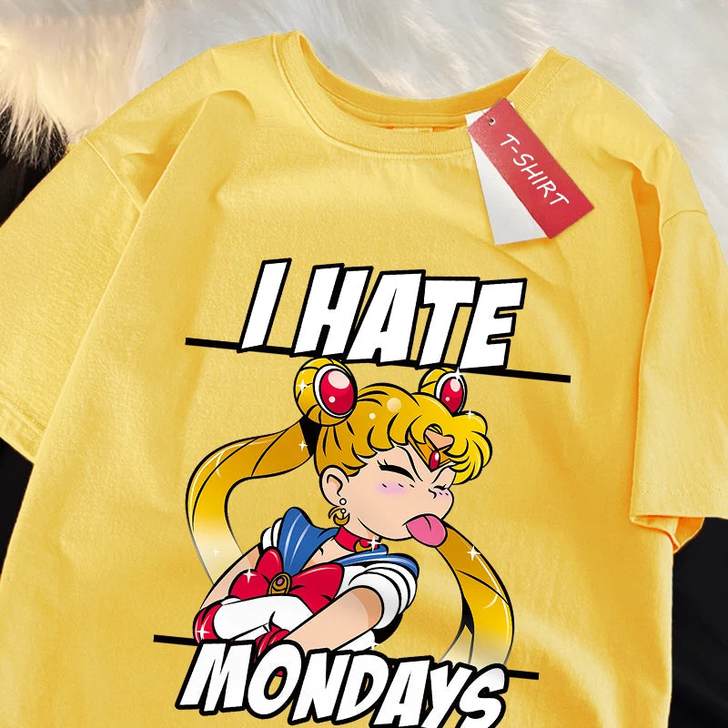 🌙 Sailor Moon Tongue-Out Graphic T-Shirt – Playful Anime Streetwear FitiqueFit