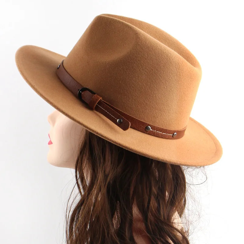 Unisex Wool Fedora – Flat-Brim Felt Hat for Fall & Winter FitiqueFit