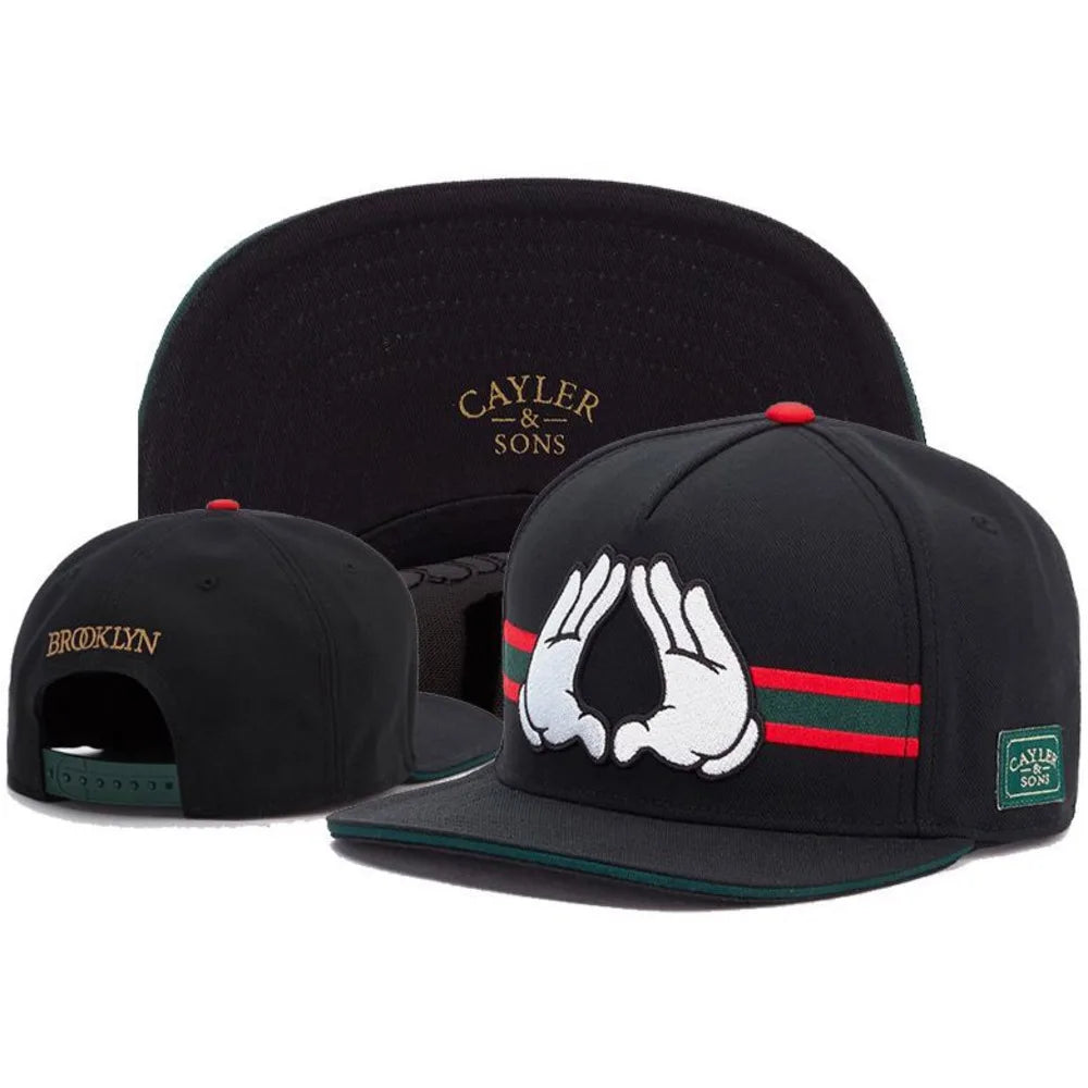 Skull Hand Snapback Hat – Flat Bill Adjustable Baseball Cap FitiqueFit