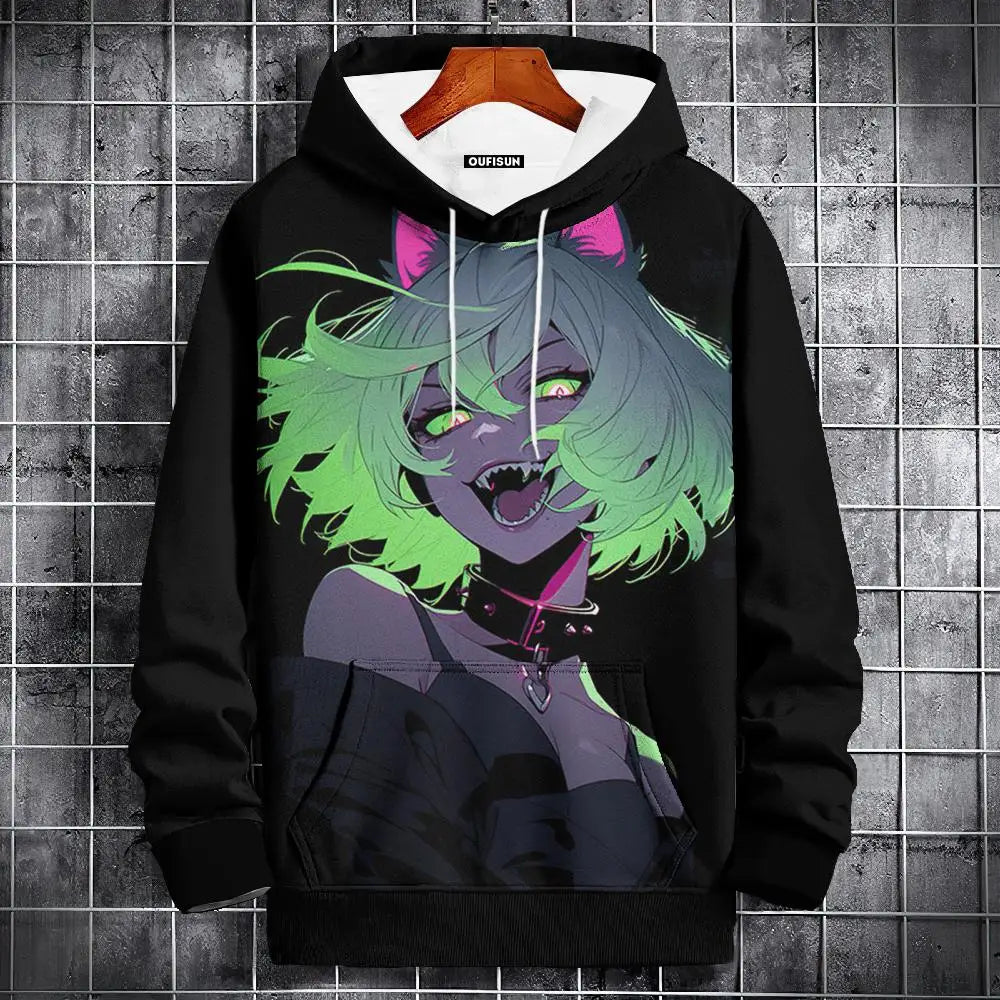 🧥 Oversized Anime Graphic Hoodie FitiqueFit
