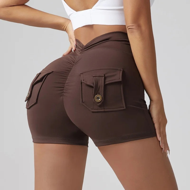 🍑 Wrinkled High-Waist Pocket Leggings for Women FitiqueFit