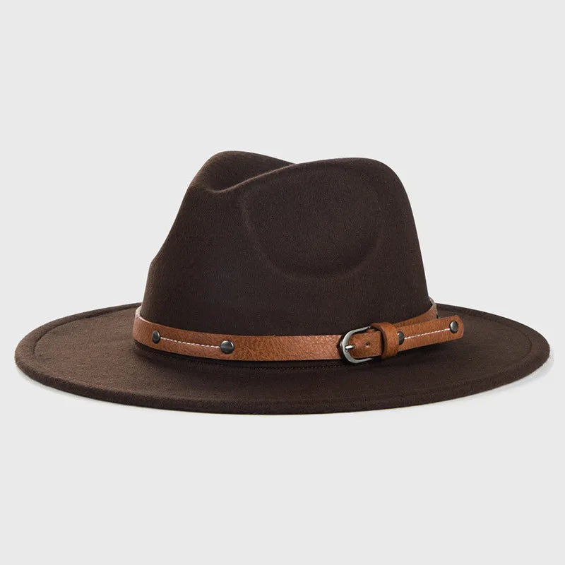 Unisex Wool Fedora – Flat-Brim Felt Hat for Fall & Winter FitiqueFit