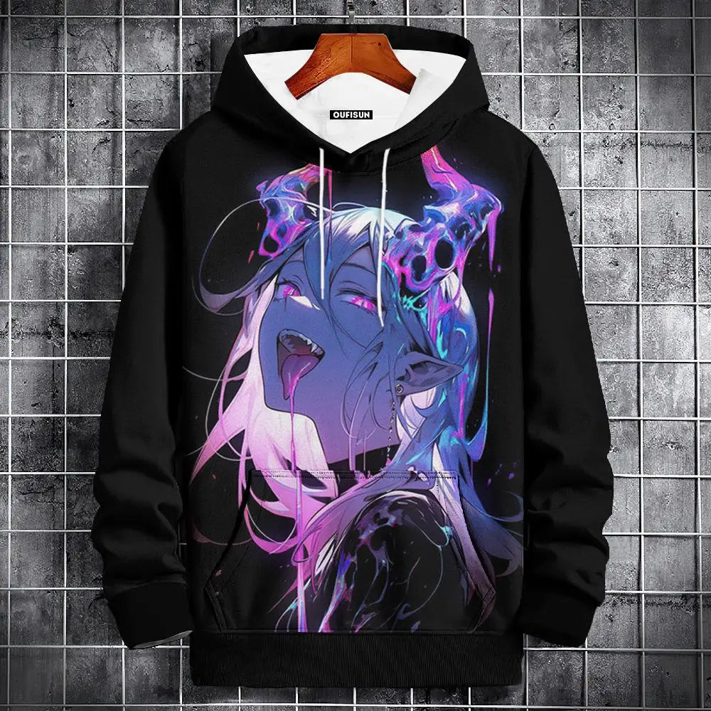 🧥 Oversized Anime Graphic Hoodie FitiqueFit