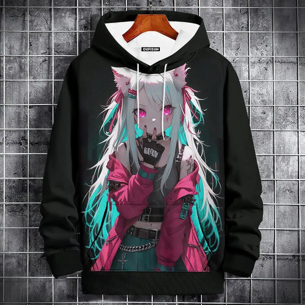 🧥 Oversized Anime Graphic Hoodie FitiqueFit