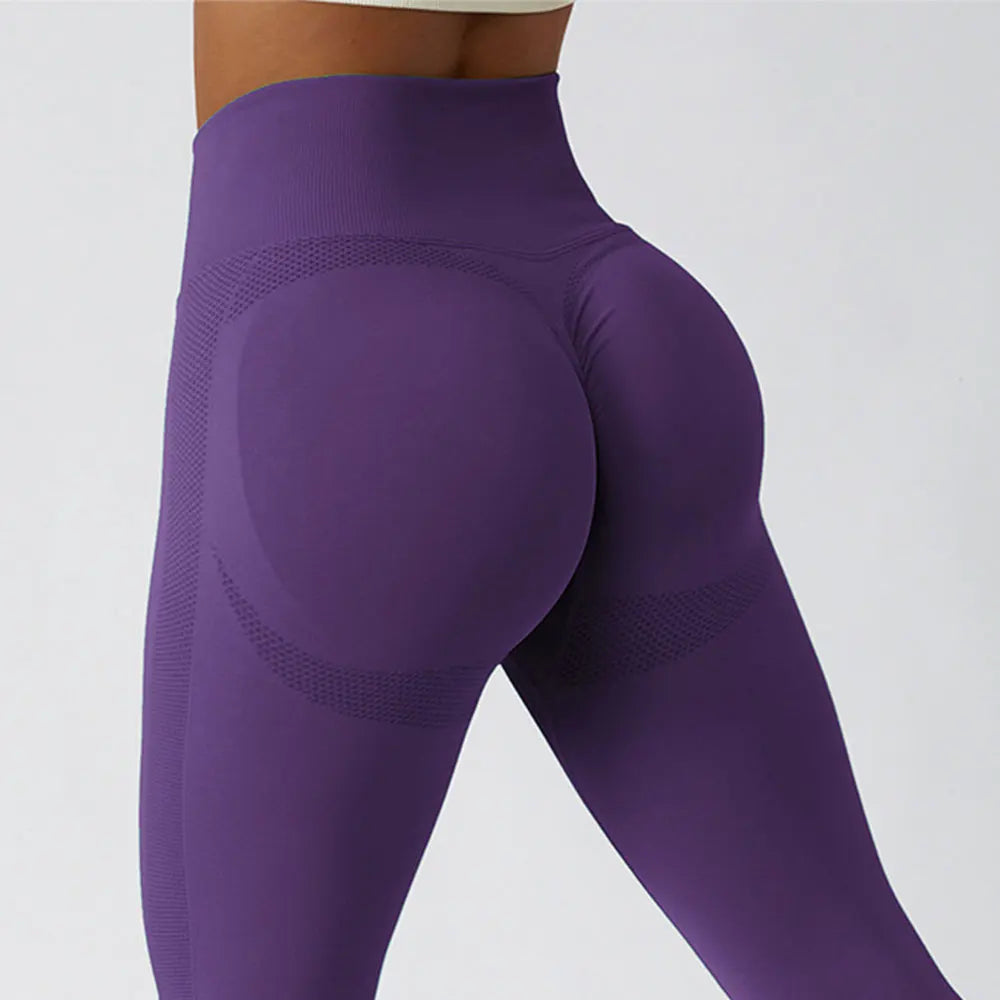 Seamless Ribbed Yoga Leggings – Tummy Control Fit FitiqueFit