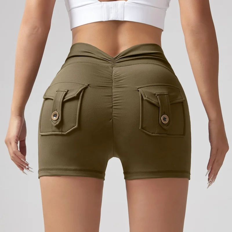 🍑 Wrinkled High-Waist Pocket Leggings for Women FitiqueFit